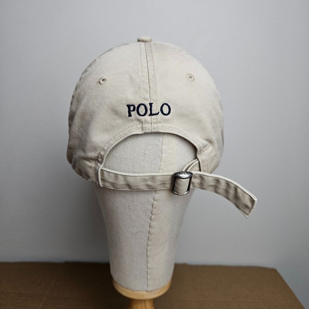 Polo Ralph Lauren Polo Pony Cap Dad Hat Khaki Strap Back - Picture 3 of 10